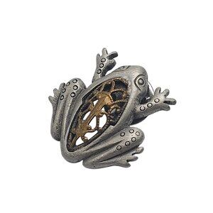 Frog Shaped Openwork Pewter Bronze Colored Metal Lapel Pin Tie Tack